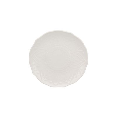 10 Strawberry Street Dahlia 6" White Bread & Butter Plate, Set of 6