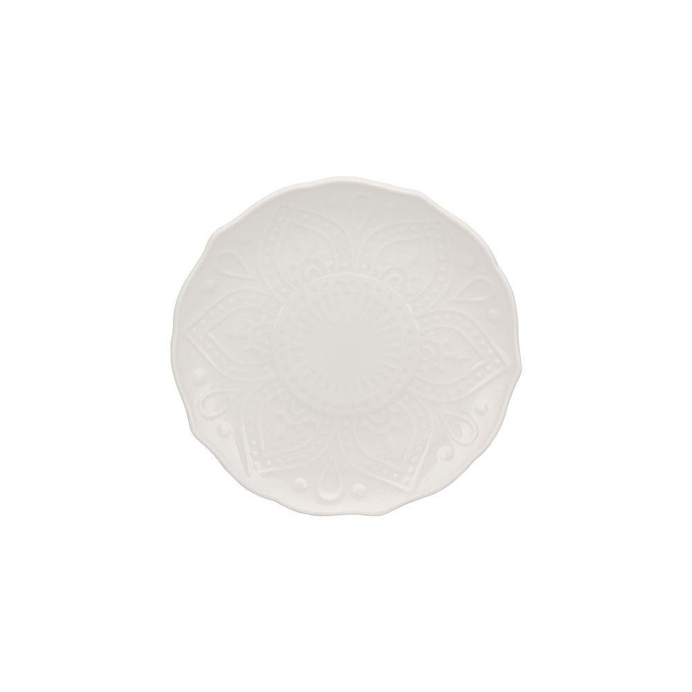 10 Strawberry Street Dahlia 6" White Bread & Butter Plate, Set of 6