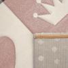 Kid's Rug Pastel Colors Checked Dots Hearts Stars White Grey Pink, Size: 6'7" x 9'6" view 4