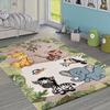 Paco Home Kids Rug Jungle Animals Giraffe Lion Monkey Zebra Beige Cream, Size:4'4" Square view 1