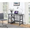 Convenience Concepts Designs2Go Trestle Desk 47" - Modern Desk or Vanity with Shelves, for Office, Dorm, Living Room, Charcoal Gray view 2
