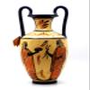 Amphora Vase Greek Ceramic Pottery Painting Goddess Hera & God Zeus view 1