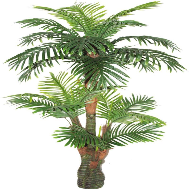 AMERIQUE 691322305203 Gorgeous Tropical Palm Tree Artificial Silk Plant with UV Protection, with Nursery Plastic Pot, Feel Real Technology, Super Quality, 5.3', Green