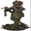 Exotic India Chandravanshi Krishna, of The Lunar Dynasty - Brass Statue - Color Black Green Gold Color view 1