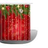 Amagical Merry Christmas Red Santa Pattern 4 Piece Bathroom Mat Set Shower Curtain Set Bath Mat Contour Mat Toilet Cover Fabric Shower Curtian 12 Hooks view 2