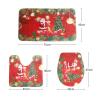 Amagical Merry Christmas Red Santa Pattern 4 Piece Bathroom Mat Set Shower Curtain Set Bath Mat Contour Mat Toilet Cover Fabric Shower Curtian 12 Hooks view 4