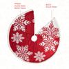 Glitzhome 48" Knitted Red Christmas Tree Skirt with Snowflake Pattern for Xmas Winter Holiday Party Decoration(White Snowflake) view 3