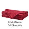 Newbridge Barcelona Damask Fabric Valentines Day Red Napkins, Set of 4, Soil Resistant Cloth Napkins for Dining, Parties and Holidays view 2