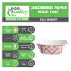 700ct Disposable Paper Food Tray (1/2 LB) - Red Check Food Tray, USA MADE, Recyclable, Biodegradable, Compostable, Great for Picnics, Carnivals, Party, Camping, BBQ, Restaurants, Fries (0.5lb) view 2