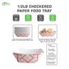 700ct Disposable Paper Food Tray (1/2 LB) - Red Check Food Tray, USA MADE, Recyclable, Biodegradable, Compostable, Great for Picnics, Carnivals, Party, Camping, BBQ, Restaurants, Fries (0.5lb) view 3