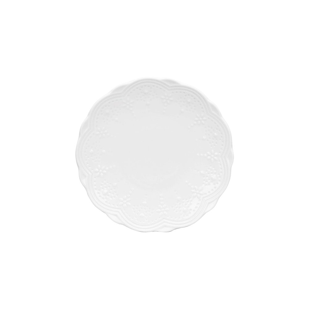 10 Strawberry Street Valentina 6" White Bread & Butter Plate, Set of 6