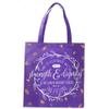 Christian Art Gifts Reusable Shopping Tote Bag for Women: Strength & Dignity - Proverbs 31:25 Inspirational Bible Verse, Easy-hold Collapsible Handbag for Groceries & Books, Golden Leaves, Purple view 1