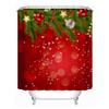 Amagical Merry Christmas Red Santa Pattern 3 Piece Bathroom Mat Set Shower Curtain Set Bath Mat Contour Mat Fabric Shower Curtian 12 Hooks view 2