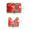 Amagical Merry Christmas Red Santa Pattern 3 Piece Bathroom Mat Set Shower Curtain Set Bath Mat Contour Mat Fabric Shower Curtian 12 Hooks view 4