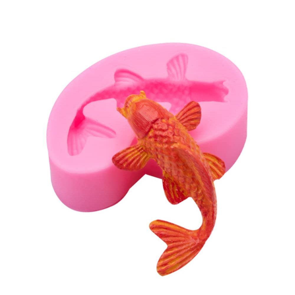 Cafurty Small Size Koi Fish Fondant Mold Goldfish Fondant mold Jello, Pudding, cookies, soap Handmade Kitchen Tools Cake Decoration