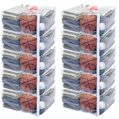 10-Pack Clear Vinyl Zippered Storage Bags 23 x 23 x 10 Inch