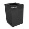 Witt Industries Steel 28-Gallon Geo Cube Recycling Container, Round Opening, Legend "Cans", Slot Opening, Legend "Newspaper" and Square Opening, Legend "Waste" Square, Charcoal. view 3