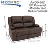 RecPro Charles 58" Powered Double RV Wall Hugger Recliner Sofa RV Loveseat with Upgraded 2023 Fabric (Chestnut) view 3