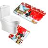 Amagical Merry Christmas Red Snowman Pattern 3 Piece Bathroom Mat Set Shower Curtain Set Bath Mat Contour Mat Fabric Waterproof Shower Curtian 12 Hooks view 3