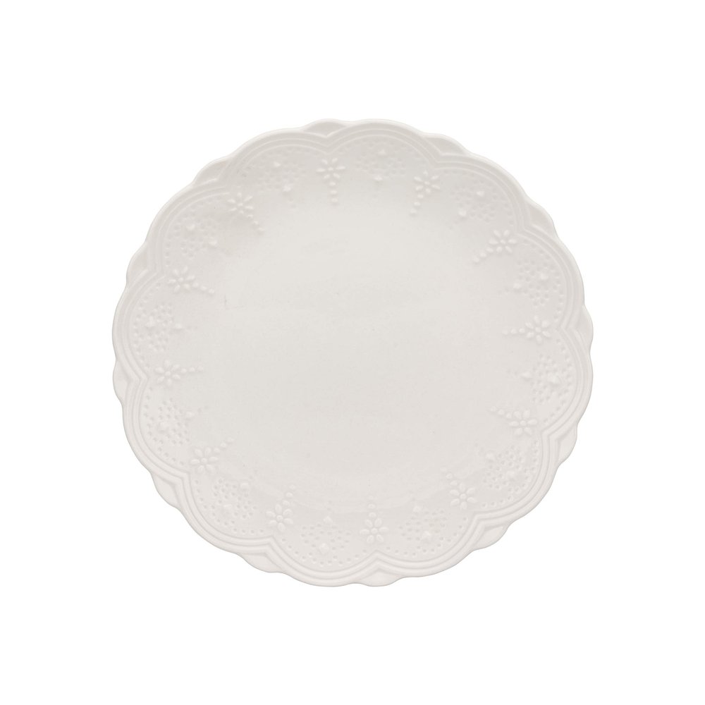 10 Strawberry Street Valentina 8" White Side Plate, Set of 6