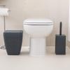 Addis 517487 Faux Rattan Square Bathroom Set Includes Swing Bin and Toilet Brush, Charcoal Grey, Bin & Toilet view 2