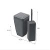 Addis 517487 Faux Rattan Square Bathroom Set Includes Swing Bin and Toilet Brush, Charcoal Grey, Bin & Toilet view 3