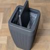 Addis 517487 Faux Rattan Square Bathroom Set Includes Swing Bin and Toilet Brush, Charcoal Grey, Bin & Toilet view 4