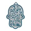 Anodized Aluminum Hamsa with Tree Cutout - Blue view 1