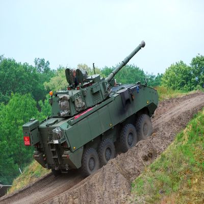 Posterazzi Leopoldsburg Belgium-An armored infantry vehicle DF 90 Piranha IIIC with the LCTS90 weapon system (Cockerill Mk8 90 mm gun) in use with the Belgian Army. Poster Print, (17 x 11)