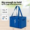 Green Bulldog Reusable Grocery Bags - Heavy Duty Reusable Shopping Tote Bags W/Long Handles, Foldable & Collapsible, Holds Up to 65 lbs - for Kitchen, Picnic 3 Pack view 2