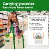 Green Bulldog Reusable Grocery Bags - Heavy Duty Reusable Shopping Tote Bags W/Long Handles, Foldable & Collapsible, Holds Up to 65 lbs - for Kitchen, Picnic 3 Pack view 3
