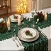 rockcloud Green Lace Table Cloth Runner for Christmas Party Table Decor view 3