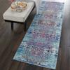 Nourison Home Vintage Kashan Vintage Blue 2'4" x 8' Area Rug, Easy Cleaning, Non Shedding, Bed Room, Living Room, Dining Room, Kitchen (2x8) view 1