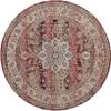 Nourison Home Vintage Kashan Vintage Red 4' x Round Area Rug, Easy Cleaning, Non Shedding, Bed Room, Living Room, Dining Room, Kitchen (4 Round) view 3