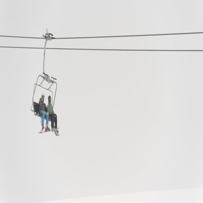 Posterazzi Two People Riding A Chairlift At A Ski Resort Whistler British Columbia Canada Poster Print, (44 x 22)