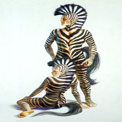 Posterazzi Zebra People Poster Print by Andrew Farley, (9 x 4)