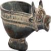 Exotic India Nandi Oil Lamp (Diya) - Brass Statue - Color Antique Color view 2