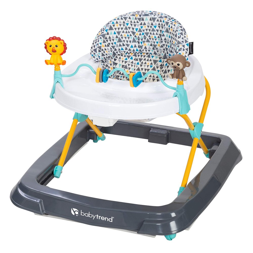 Smart Steps Trend Activity Walker with Removeable Toy Bar, Multi-Directional Front Wheels, Tray, Adjustable Height and Flat Fold Frame for Storage, Ages 6 Months +, Zoo-ometry Grey