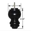 Abacus Swivel Chair Parts #CL2100 4-3/4" Espresso Finish Ottoman/Couch/Sofa Wooden Legs - Set of 4 view 3