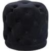 Meridian Furniture Harper Collection Modern | Contemporary Velvet Upholstered Ottoman / Stool with Deep Button Tufting, Solid Wood Frame, Black, 18" W x 18" D x 17" H view 1
