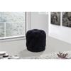Meridian Furniture Harper Collection Modern | Contemporary Velvet Upholstered Ottoman / Stool with Deep Button Tufting, Solid Wood Frame, Black, 18" W x 18" D x 17" H view 2