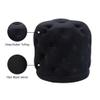 Meridian Furniture Harper Collection Modern | Contemporary Velvet Upholstered Ottoman / Stool with Deep Button Tufting, Solid Wood Frame, Black, 18" W x 18" D x 17" H view 4