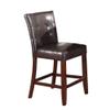 Benjara Benzara Leather Counter Height Chair, Set of Two, Brown, view 1