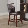 Benjara Benzara Leather Counter Height Chair, Set of Two, Brown, view 2