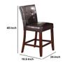 Benjara Benzara Leather Counter Height Chair, Set of Two, Brown, view 3