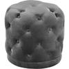 Meridian Furniture Harper Collection Modern | Contemporary Velvet Upholstered Ottoman / Stool with Deep Button Tufting, Solid Wood Frame, Grey, 18" W x 18" D x 17" H view 1