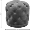 Meridian Furniture Harper Collection Modern | Contemporary Velvet Upholstered Ottoman / Stool with Deep Button Tufting, Solid Wood Frame, Grey, 18" W x 18" D x 17" H view 3