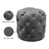 Meridian Furniture Harper Collection Modern | Contemporary Velvet Upholstered Ottoman / Stool with Deep Button Tufting, Solid Wood Frame, Grey, 18" W x 18" D x 17" H view 4