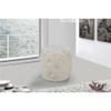 Meridian Furniture Harper Collection Modern | Contemporary Velvet Upholstered Ottoman / Stool with Deep Button Tufting, Solid Wood Frame, Cream, 18" W x 18" D x 17" H view 2