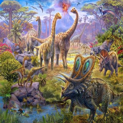 Posterazzi Sauropods Poster Print by Jan Patrick, (18 x 9)